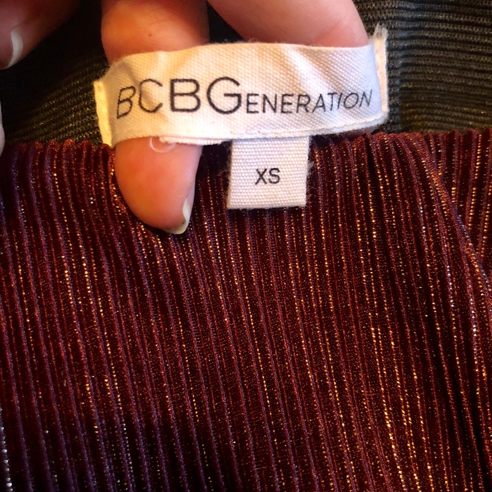 BCBG Sparkle Maroon and Gold Skirt